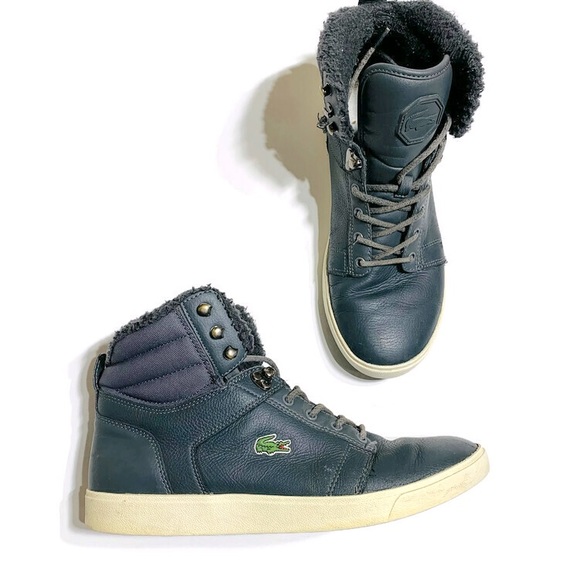 Lacoste Orelle Sherpa lined high top sneakers